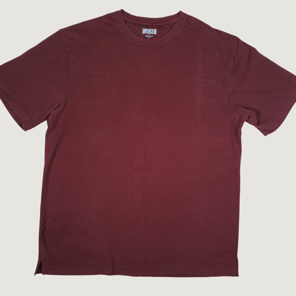 Duluth Trading Co Longtail T Shirt Mens M Burgundy Relaxed‎ Heavyweight Cotton